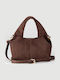 Damenhandtasche / Crossbody-Tasche aus braunem Wildleder