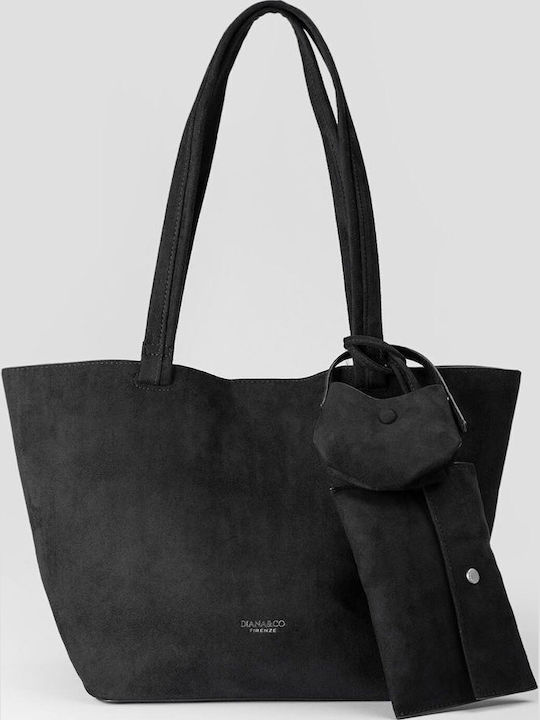 Damen Tote Bag aus Wildleder Schwarz