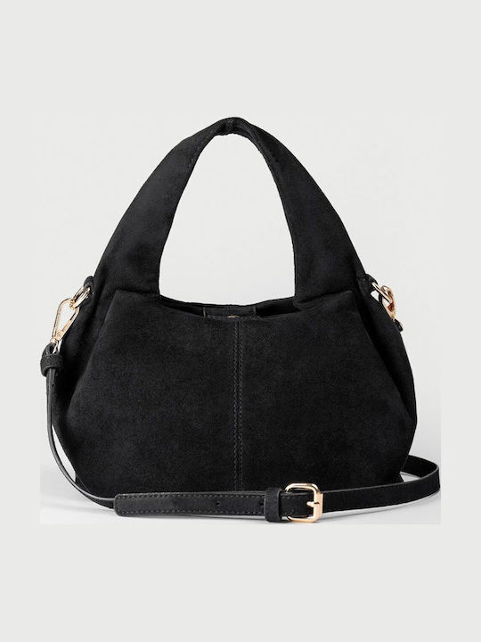 Damenhandtasche / Crossbody-Tasche aus schwarzem Wildleder