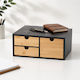 Relaxdays Sertar de Birou cu 3 Compartimente 21x13.5x33 cm Negru