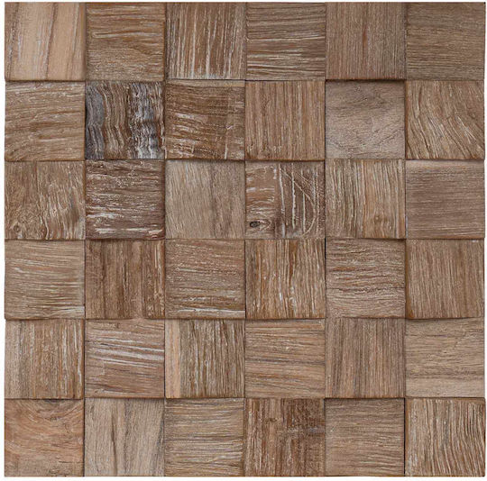 3D Wall Panels Solid Wood Beige 30x30x2 cm 11 pcs
