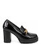 Schwarze Pumps mit Chunky-Absatz und hohem Absatz WI-YL277-27HH-SCHWARZ