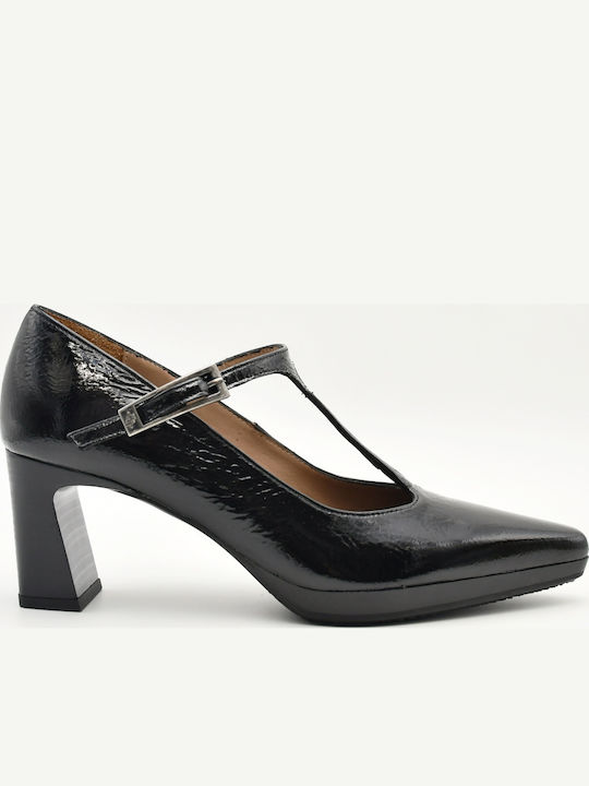 Hispanitas Schwarze Lederpumps mit Riemchen und...