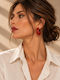 Retro Chic Red Metal Hoops