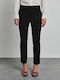 Pura Women's Fabric Trousers in Slim Fit Black
