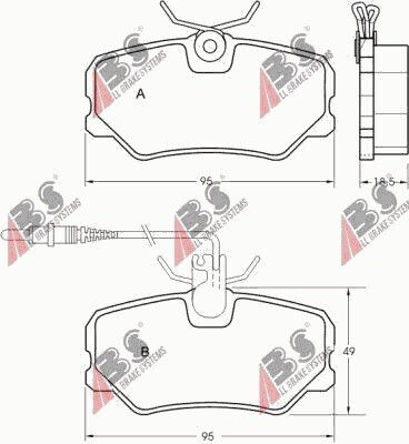 Brake Pads Peugeot 405 87-95 Sensor 21209.19.4
