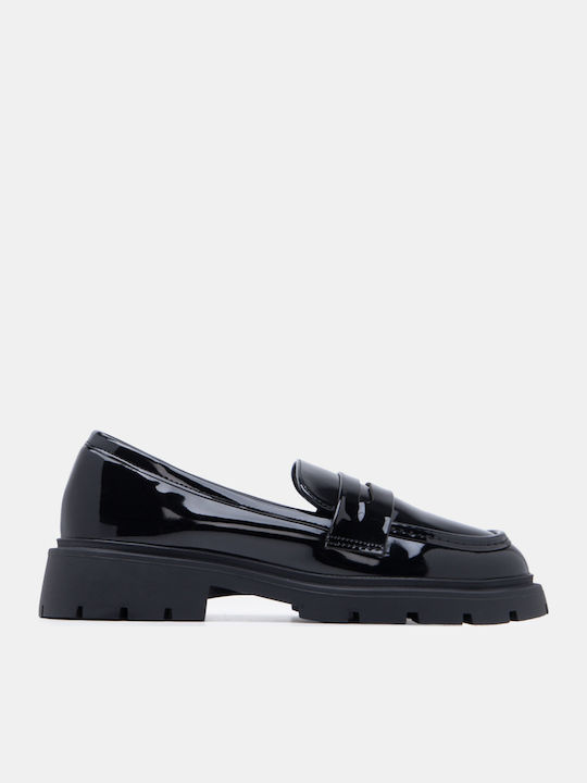 Luigi Γυναικεία Loafers σε Μαύρο Χρώμα
