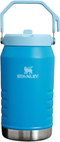 Stanley Stainless Steel Thermos Bottle BPA Free 1.9 L Blue with Straw and Handle