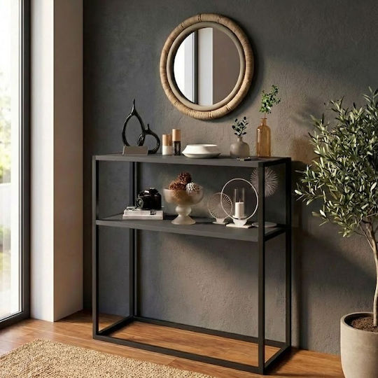 Black Metal Console L90xW33.5xH90cm Black Metal Console L90xW33.5xH90cm