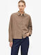 Long Sleeve Women's Brown Corduroy Shirt
