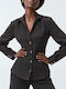 Langärmeliges Damenhemd Grau Gestreift