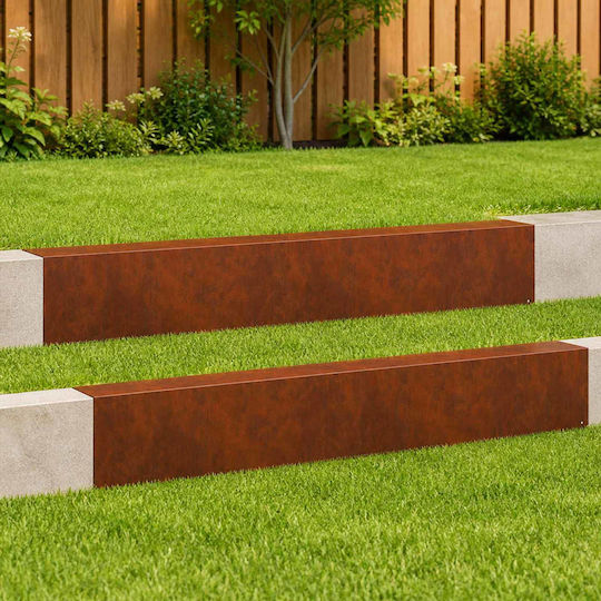 Garden Border Profiles 2 Pcs 100 x 10 x 15 cm 8012918 Rusty
