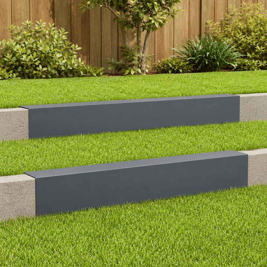 Προφίλ Επικάλυψης Κήπου 2 Τμχ 100 X 20 X 15 Εκ Ατσάλι Ανθρακί 8012980 Ανθρακί