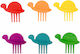 Lekkabox New Food Picks Turtle Rainbow 6pcs