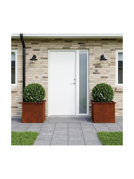 vidaXL Set of 2 Metal Planter Boxes Rusty