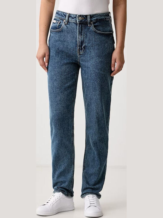 Calvin Klein Blugi Dama cu Talie Înaltă, Croială Mom