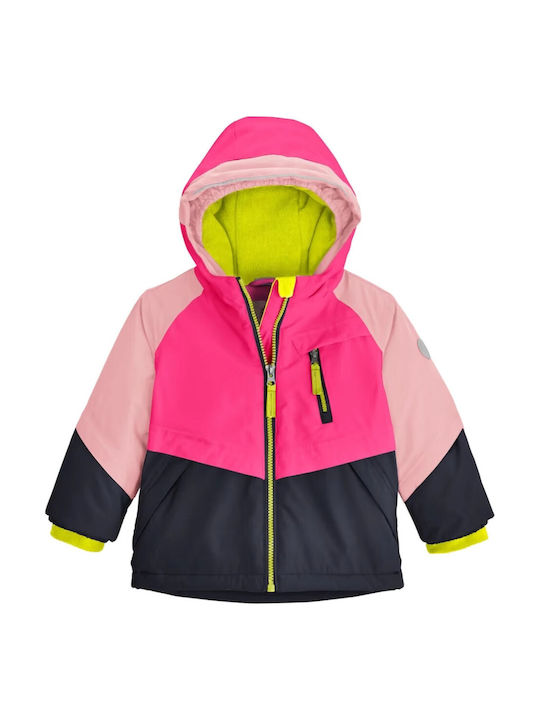 Fisw 31 Waterproof Short Kids’ Coat, Windproof, Lined & Hooded, Pink