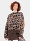 Damen-Sweatshirt Braun Leopard