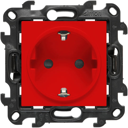 Kontakt-Simon Single Recessed Power Socket Red