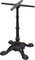 Zita Plus Vela Четирикрака Чугунена Основа за Маса с Регулатор Черна 57x57x72cm