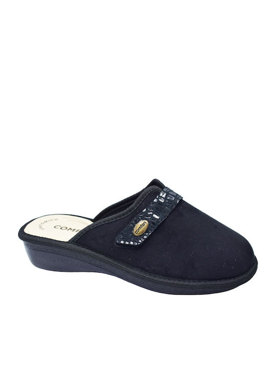 Anatomische Damen Clogs aus Leder Schwarze Hausschuhe