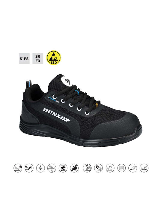 Dunlop Breezetech S1PS Work Shoe with ESD, FO, SR Certification