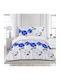 Heinner Bettbezug-Set 200 x 220 cm Doppelbett mit 2 Kissenbezügen & 1 Bettlaken Blau