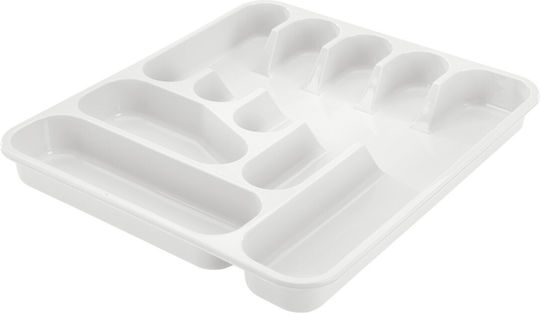Tontarelli Organizator Pentru Tacâmuri De Sertar Din Plastic 37.5x41.5x4.5cm Albă