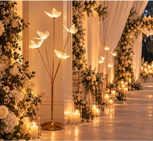 LED Floor Lamp H140cm Gold
