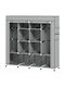 HomCom Fabric Wardrobe with Zipper and Shelves in Grey