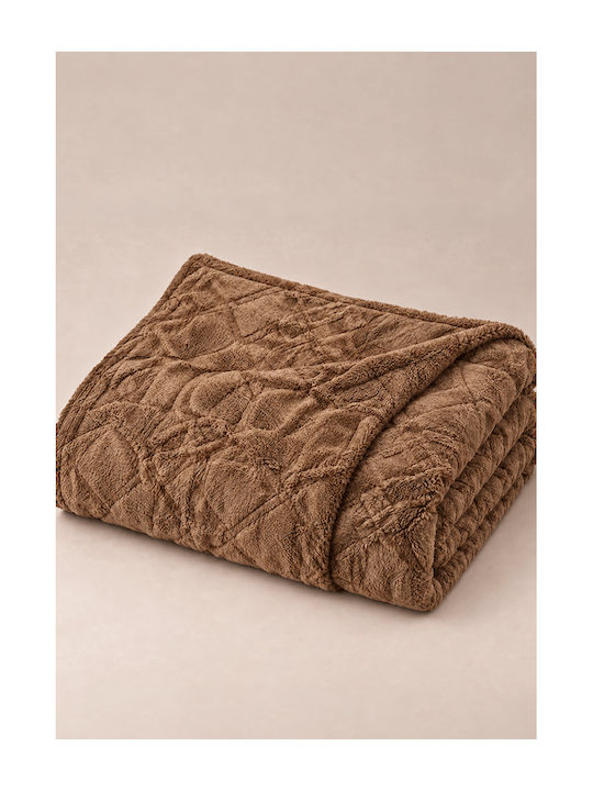 Comfort Single Fleece Blanket 160x240 cm Brown
