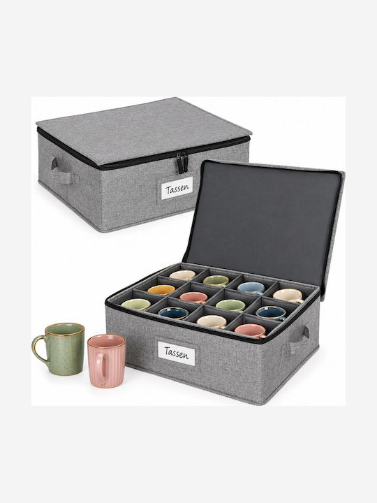 Relaxdays Fabric Storage Box with Lid Grey 2 Pi...