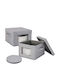 Relaxdays Stoff-Aufbewahrungsbox mit Deckel Grau 20.5x30.5x30.5cm 2 Stück