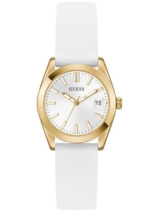 Guess Alice Γυναικείο Ρολόι 31mm Μπαταρίας με Λευκό Καουτσούκ Λουράκι