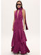 Blair Maxi Evening Dress with Ruffles Magenta