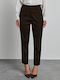 Women's High-Rise Cotton Chino Trousers in a Slim Fit Espresso