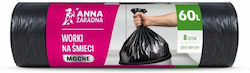 Trash Bags 60L Capacity 59x69cm 8pcs Black