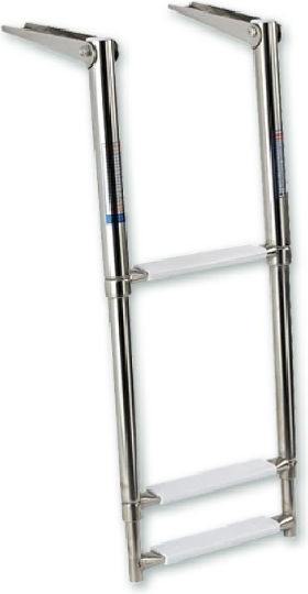 3-Step Telescopic Ladder Stainless Steel 316 21 x 37–89 cm