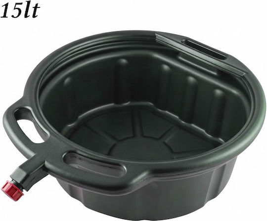 Manual Oil Drain Pan for Car and Motorcycle Manual Oil Can Capacity 15 Liters 54x18x44cm Black
