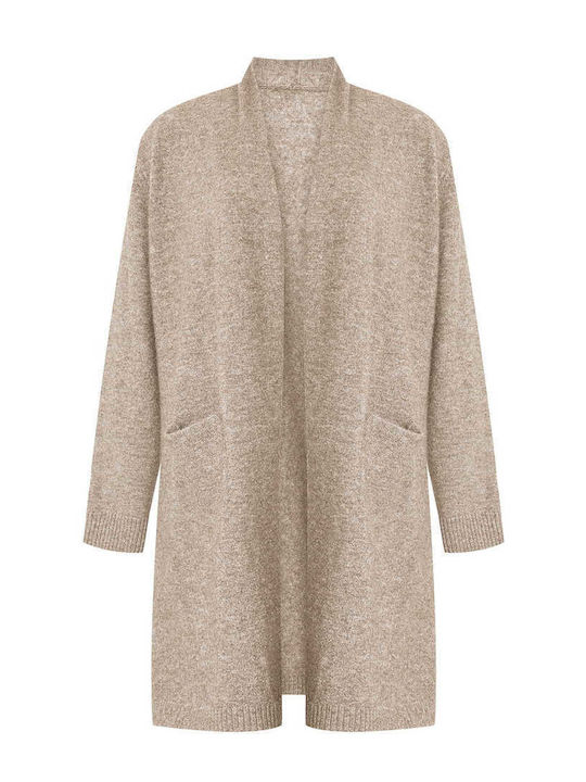 Celestino Women's Long Cardigan With Pockets Beige
