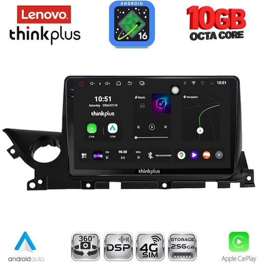 Lenovo Auto-Audiosystem Für BMW X2 / X6 Mazda 6 2021-2026 (Bluetooth/USB/WiFi/GPS/Apple-Carplay/Android-Auto) Mit 9-Zoll-Touchscreen