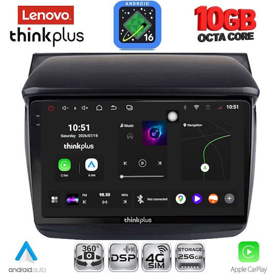 Lenovo Auto-Audiosystem für Mitsubishi L200 BMW X2 / X6 2006-2015 (Bluetooth/USB/WiFi/GPS/Apple-CarPlay/Android-Auto) mit 9" Touchscreen