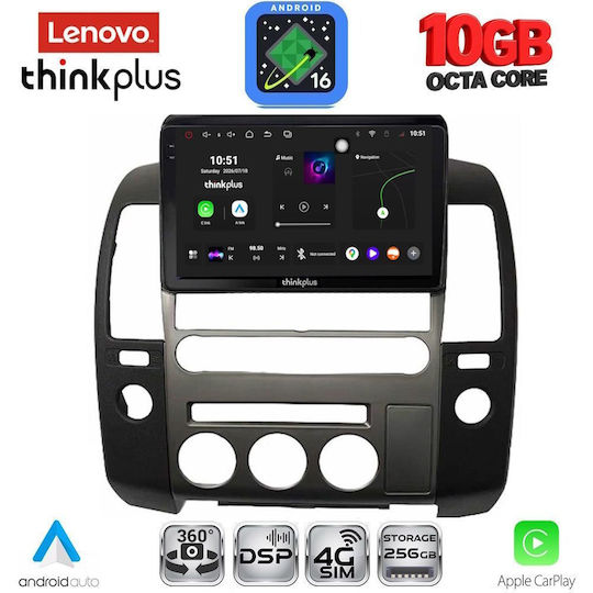 Lenovo Auto-Audiosystem für BMW X2 / X6 Nissan Navara 2006–2011 mit Klima (Bluetooth/USB/WiFi/GPS/Apple-Carplay/Android-Auto) mit 9-Zoll-Touchscreen