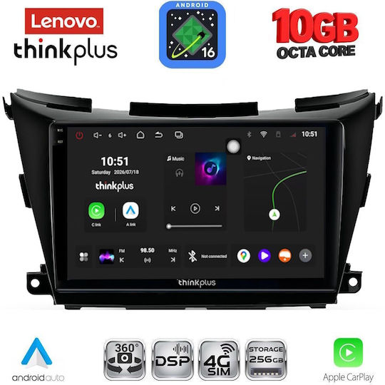 Lenovo Auto-Audiosystem für BMW X2 / X6 und Nissan Murano 2017–2025 (Bluetooth/USB/Wi-Fi/GPS/Apple CarPlay/Android Auto) mit 9-Zoll-Touchscreen