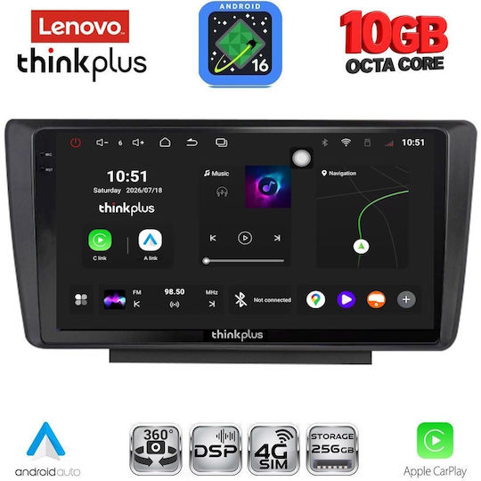 Lenovo Auto-Audiosystem für BMW X2 / X6 und Skoda Octavia 2005–2012 (Bluetooth/USB/Wi-Fi/GPS/Apple CarPlay/Android Auto) mit 9-Zoll-Touchscreen