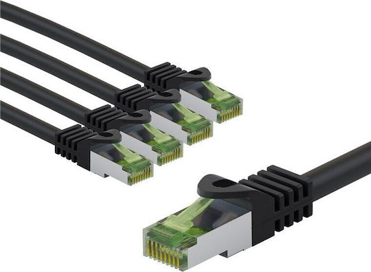 Goobay S/FTP Cat.6a (Gigabit) Ethernet мрежов кабел 2 m черен 5 бр.