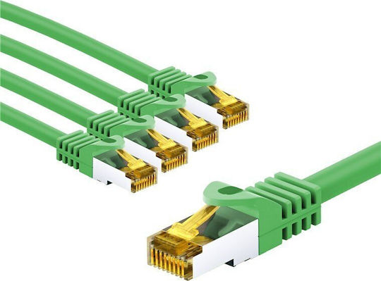 Goobay S/FTP Кат. 6а (Gigabit) Ethernet мрежов кабел 1 m Зелен 5 бр.
