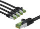 Goobay S/FTP Cat.6a (Gigabit) Ethernet мрежов кабел 1 m Черен 5 бр.