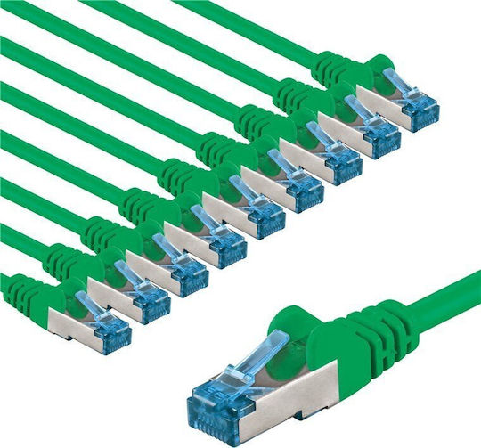 Goobay S/FTP Cat.6 (Gigabit) Ethernet Network Cable 5m Green 10 pcs