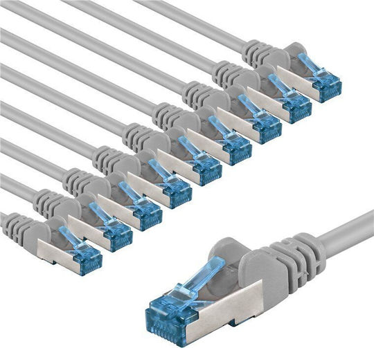 Goobay S/FTP Кат. 6 (Gigabit) Мрежов Ethernet Кабел 3 m Сив 10 бр.